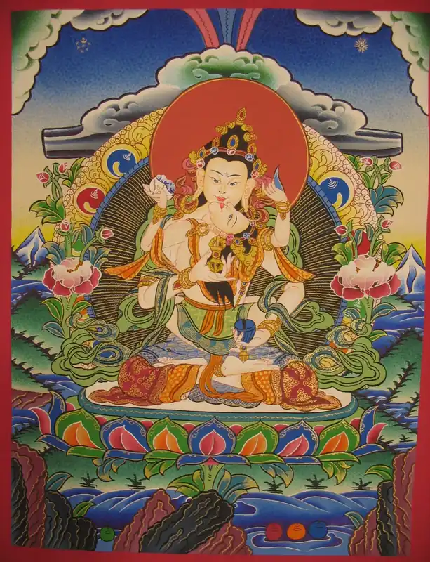 Thangka tibétain de l’art de Vajrasattva