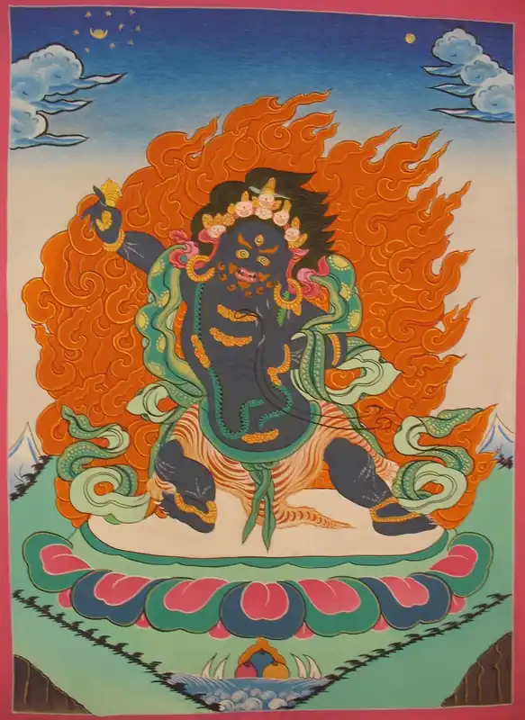 Thangka tibétain de Vajrapani