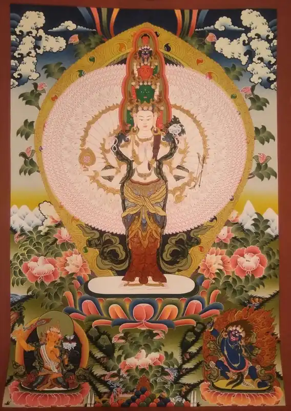 Lokeshvara avec Vajrapani Thangka bouddhiste