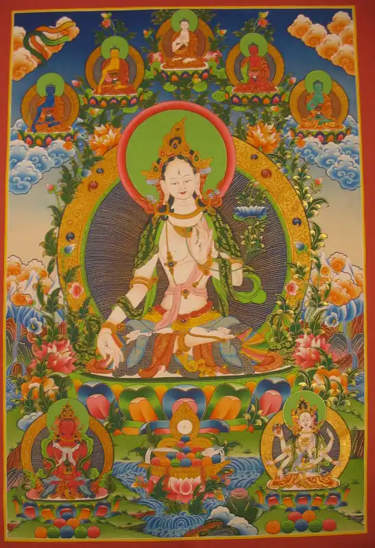 White Tara – Déité de méditation Thangka