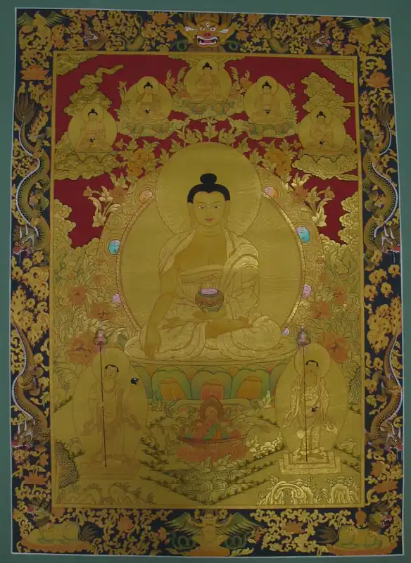 Shakyamuni avec Pancha Buddha Thangka Peinture