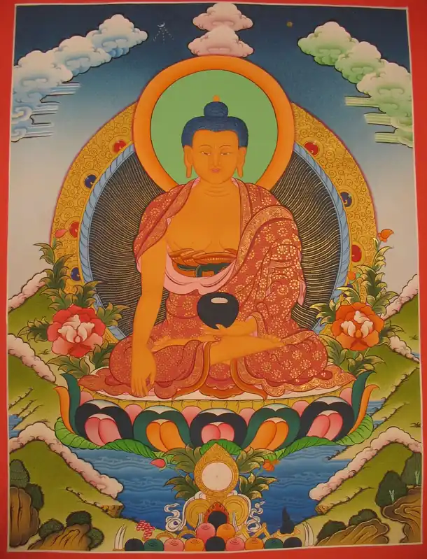 Peinture tibétaine de Shakyamuni