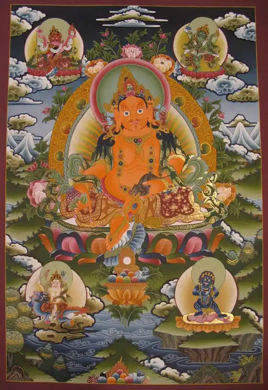 Thangka bouddhiste des Cinq Dzambala