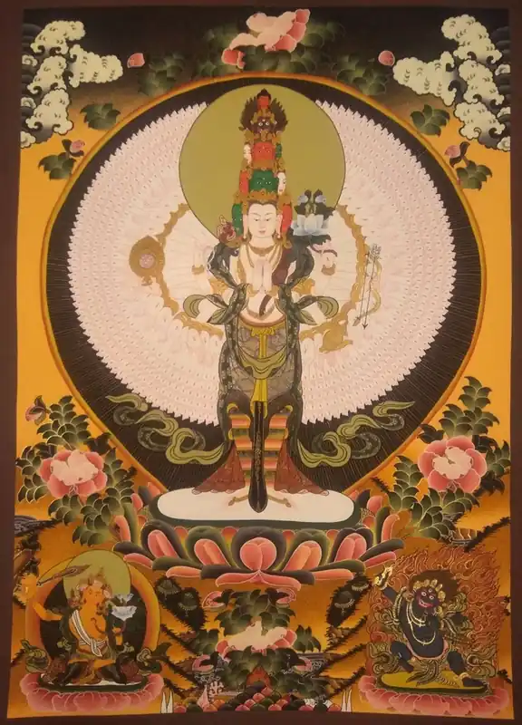 Thangka de Lokeshvara avec Vajrapani