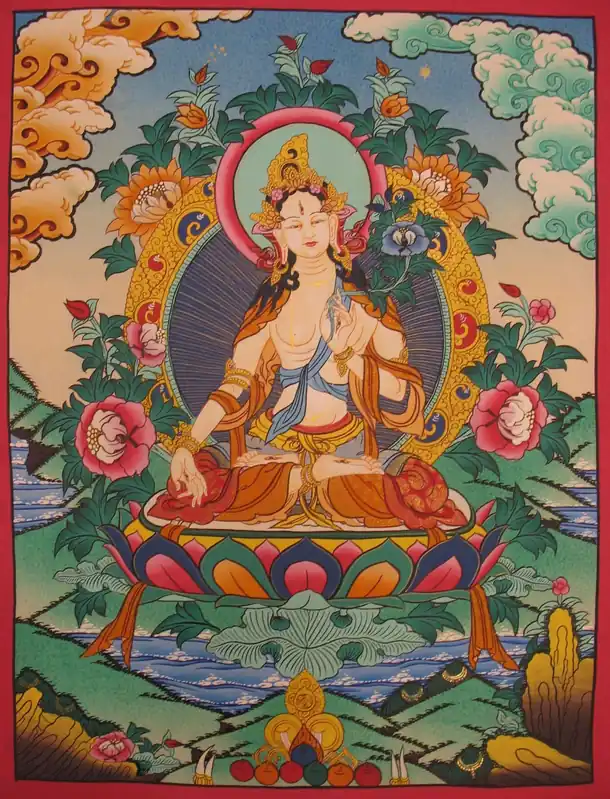 Art thangka tibétain de Shayama Tara
