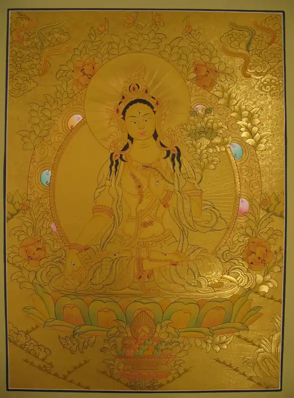 Thangka tibétain de Shayama Tara