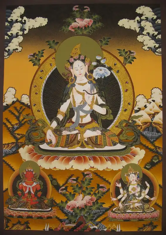 Thangka de la déesse Tara Blanche