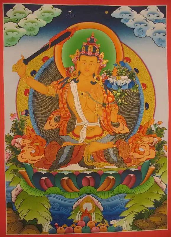 Peinture Thangka de Manjushree