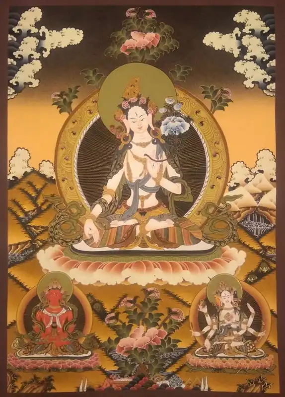 Peinture de la Tara Blanche de l’Himalaya