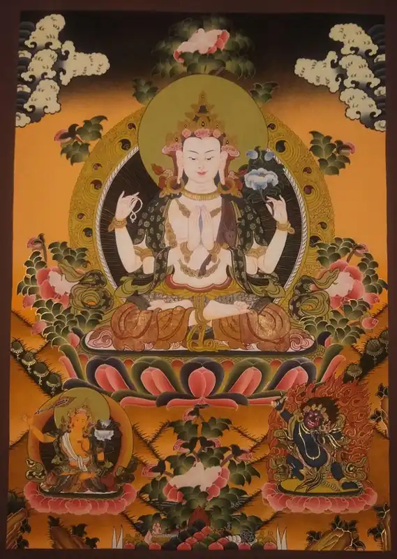 Chenrezig avec Vajrapani Peinture Art