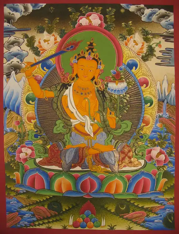 Art tibétain de la thangka de Manjushri