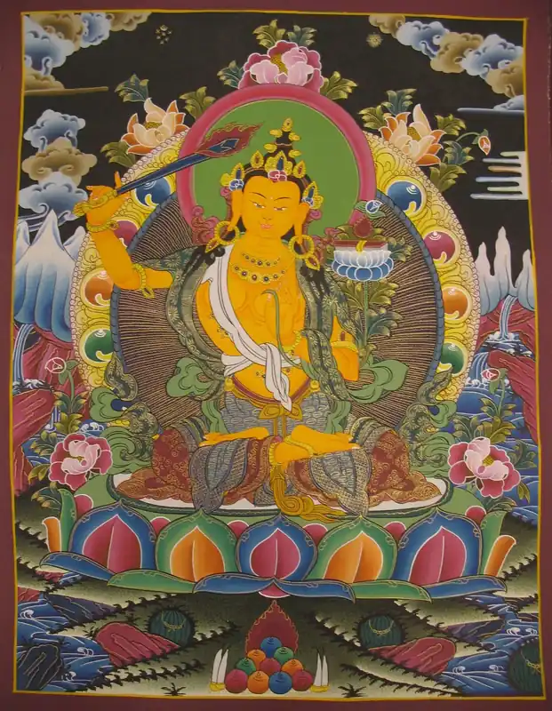 Peinture bouddhiste de Manjushree