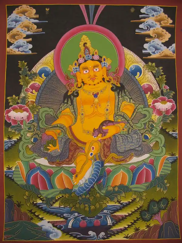 Thangka tibétain de Dzambala