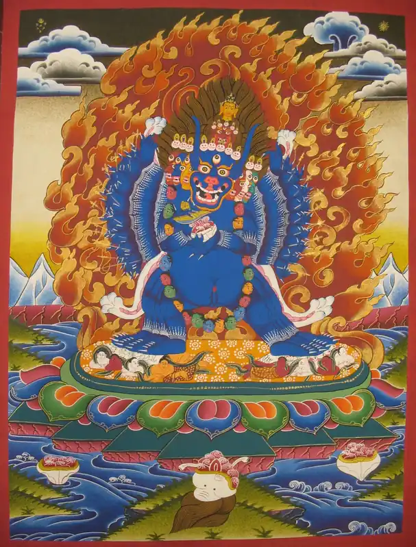 Thangka tibétain de Yamantaka