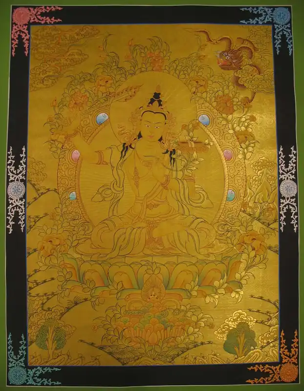 Rituel de peinture de Thangka de Manjushree