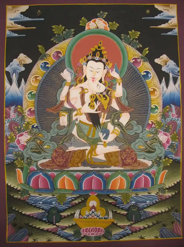 Peinture Thanka de Vajrasattva