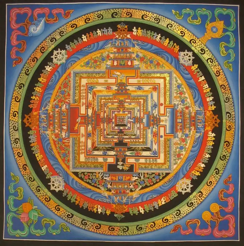 Mandala de méditation du Kalachakra bleu