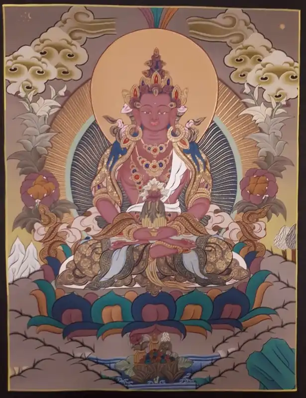 Thangka d’Amitayus Bouddha