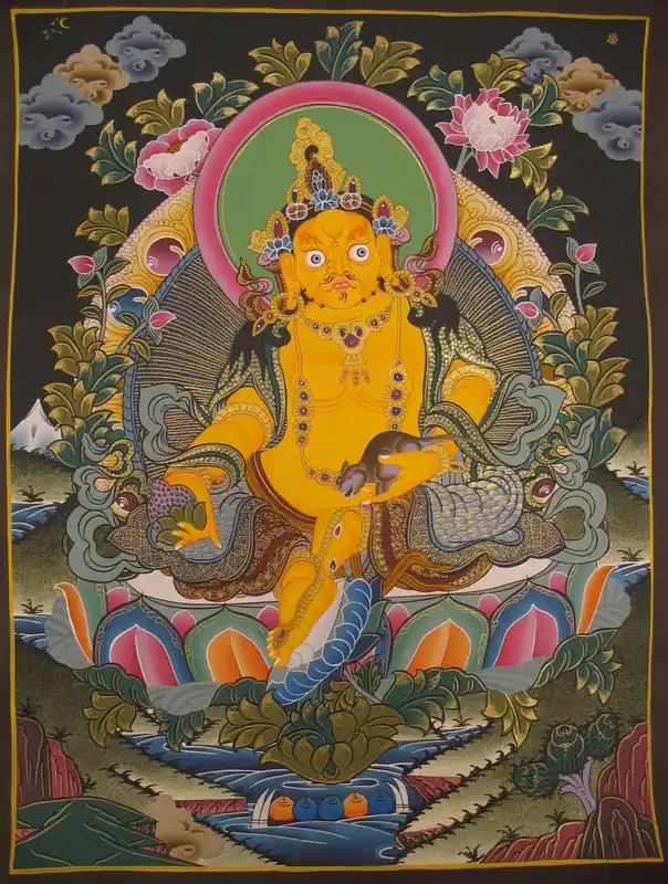 Thangka tibétain de Dzambala