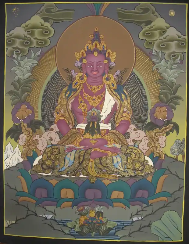Aspecte Sambhogakaya d’Amitabha – Thangka d’Amitayus