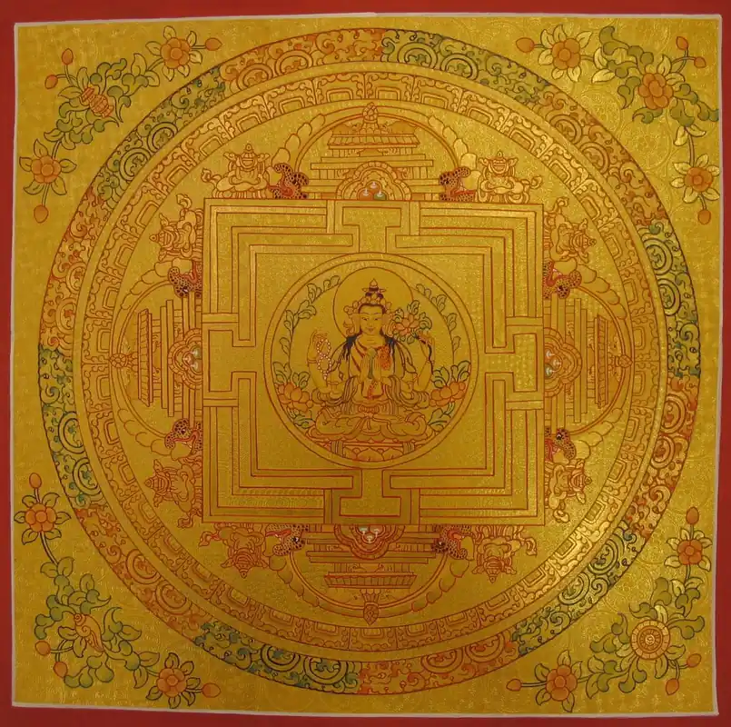 Mandala de Chenrezig Doré