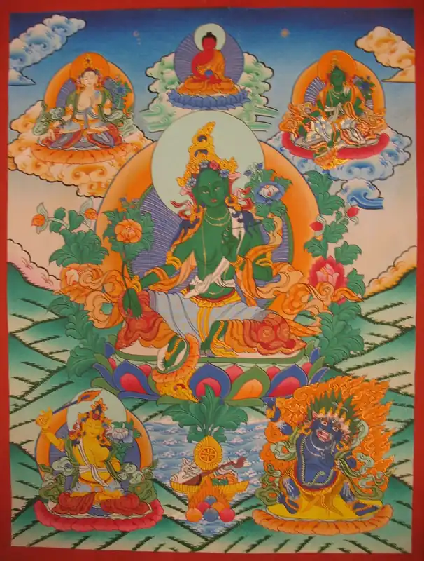 Mère de Miséricorde – Peinture Thangka de la Tara Verte