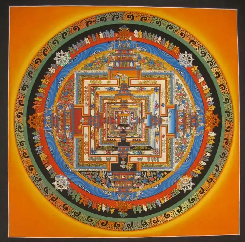 Kalachakra orange Traditional Art