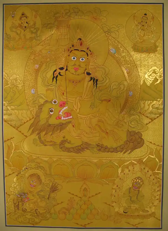 Thangka tibétain de la peinture de Dzambala