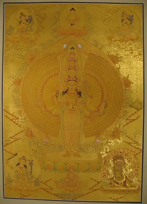 Thangka de Lokeshvara doré