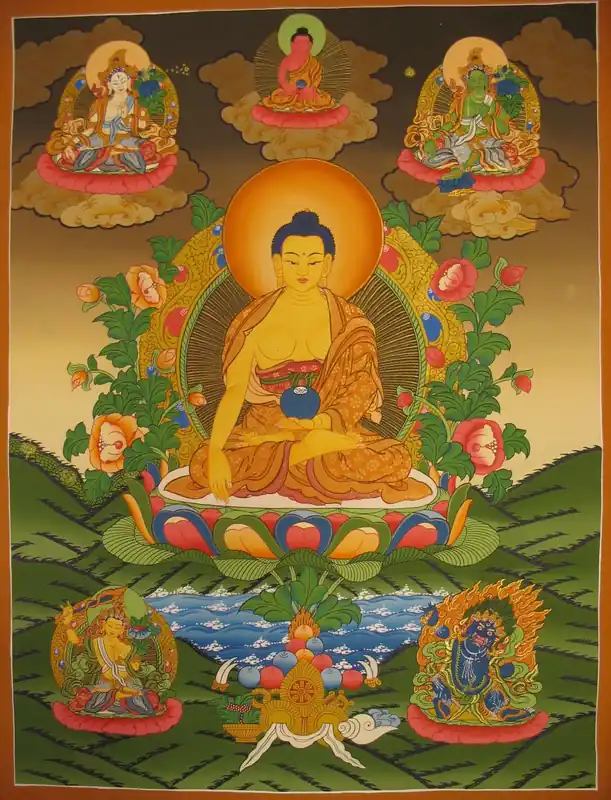Shakyamuni Buddha avec Tara Verte
