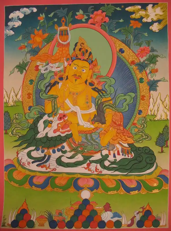 Dzambala Tibetan Thangka Painting