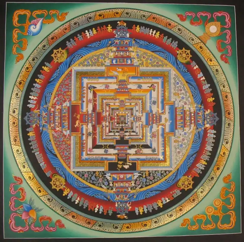 Le mandala tibétain vert du Kalachakra