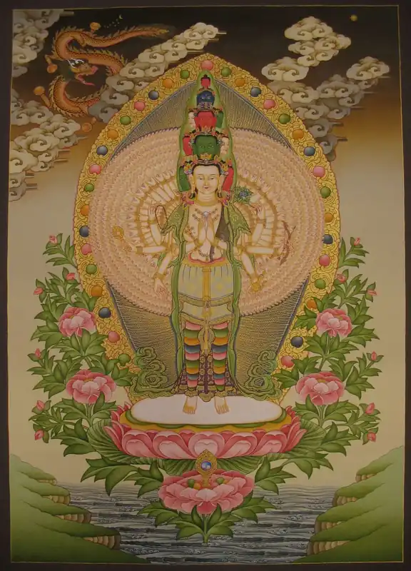 Peinture de Thangka de Lokeshvara