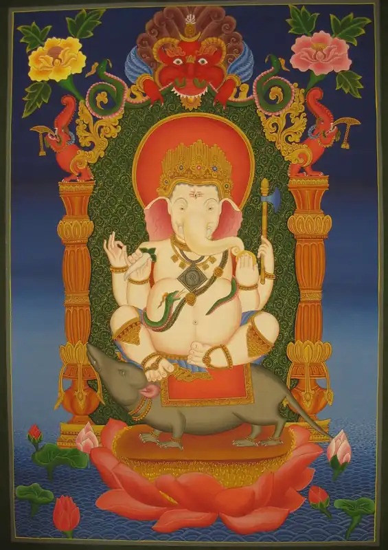 Art traditionnel de Thangka de Ganesh