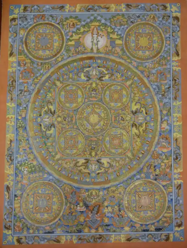 Thangka tibétain du grand mandala