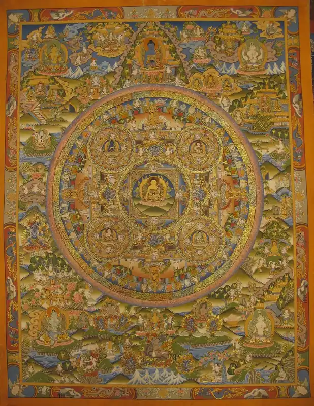 Thangka bouddhiste du Mandala de Bouddha