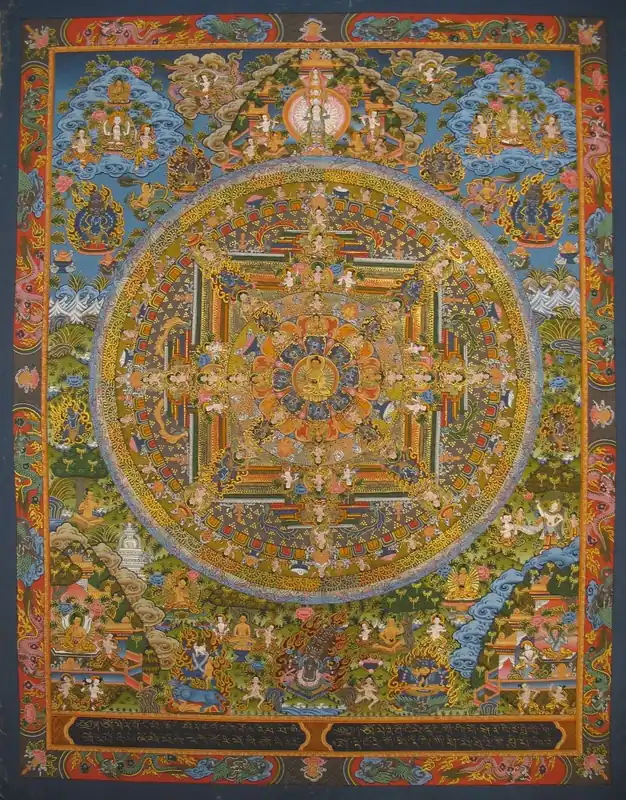 Thangka tibétain de l’art du Bouddha