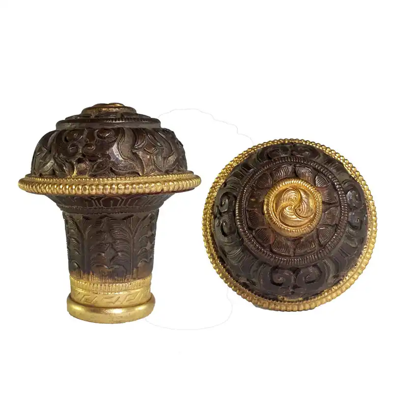 Bouton de brocart pour Thangka sculpté