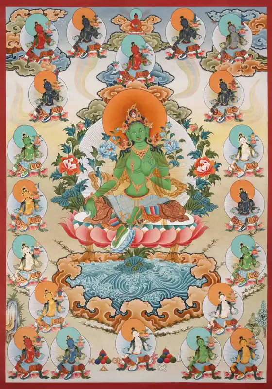 Tradition Atisha 21 Taras Thangka