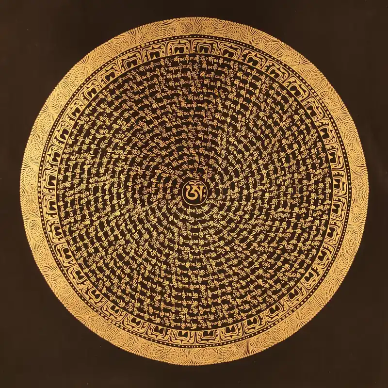 Mantra Mandala avec fond noir