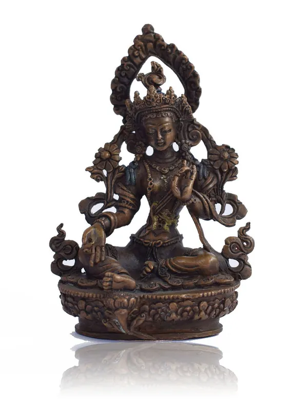 Statue bouddhiste de Tara Verte – Cuivre