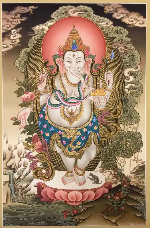 Thangka de Ganesh debout