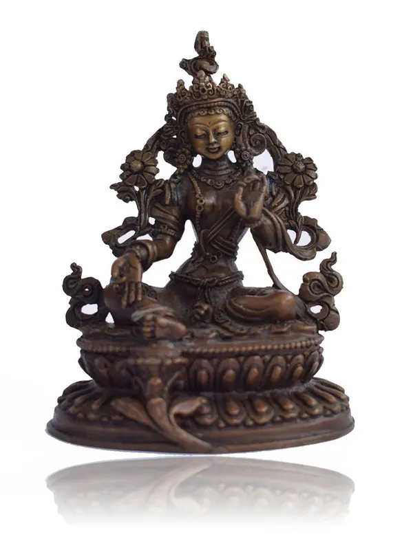 Statue de la déesse verte Tara de 9.5 cm