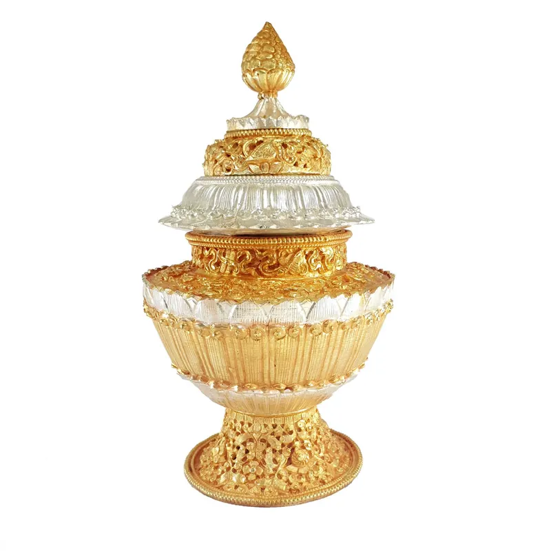 Objet tibétain avec une sculpture profonde