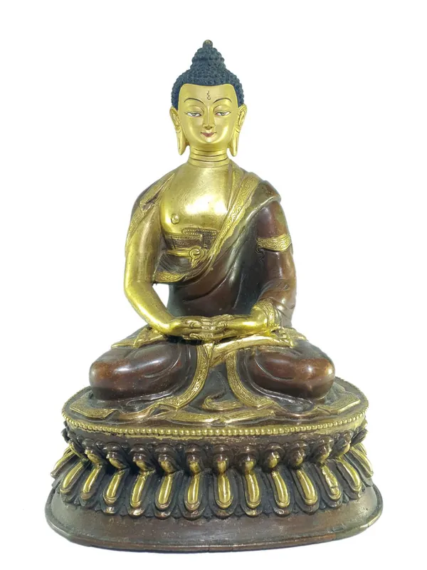 Statue rituelle en cuivre d’Amitabha Bouddha