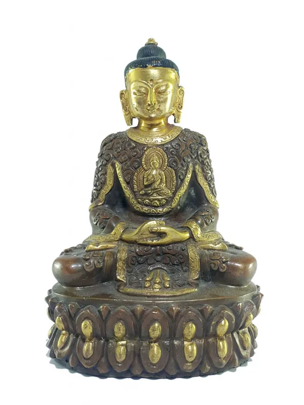 Statue artisanale tibétaine du Bouddha Amitabha