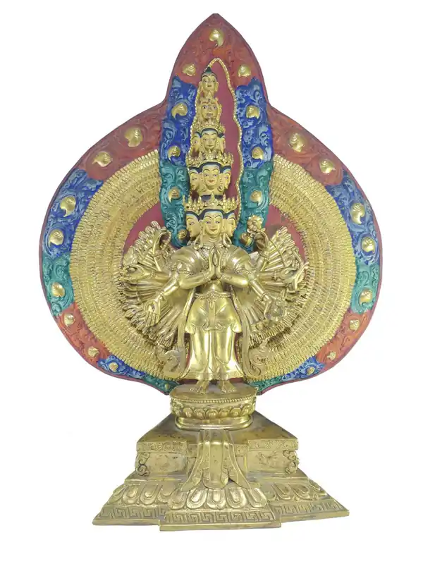 Statue tibétaine de Sahasrabhuja Avalokitesvara