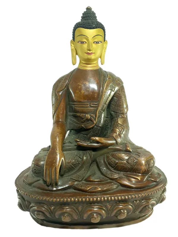 Statue du Bouddha Shakyamuni tibétain – Cuivre