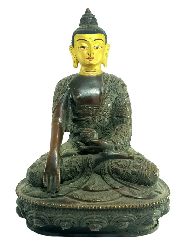 Statue traditionnelle du Bouddha Shakyamuni – Cuivre