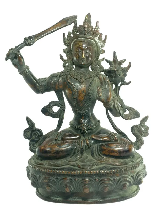 Statue bouddhiste de Manjushri – Cuivre